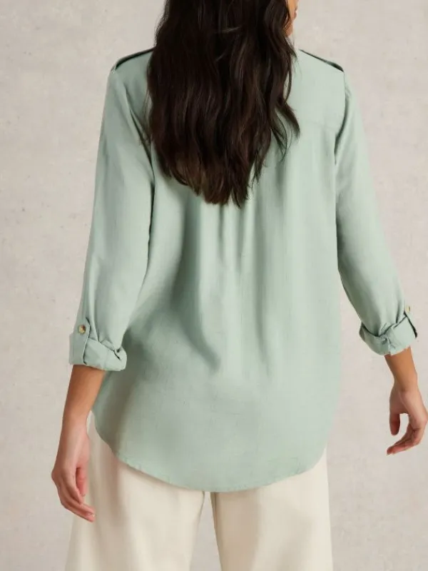 Misha Utility Shirt in LIGHT GREEN<White Stuff Clearance
