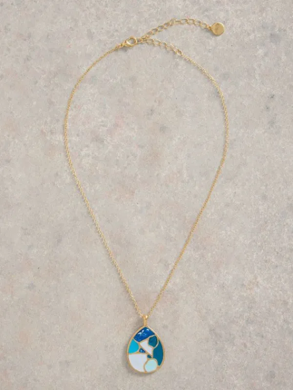 Mosaic Tile Drop Necklace in GOLD TONE METALLIC<White Stuff New