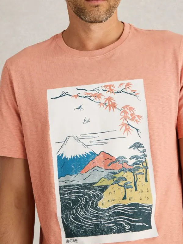 Mountain Graphic Tee in PINK PRINT<White Stuff Hot