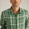 Moxley Brushed Long Sleeve Check Shirt in GREEN MULTI<White Stuff Hot