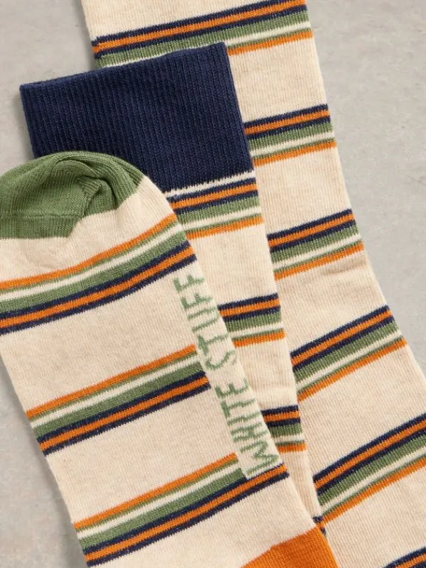 Multi Stripe Ankle Sock in NATURAL MULTI<White Stuff Fashion