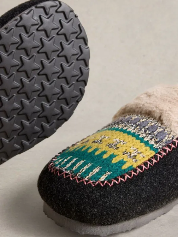 Myrtle Mule Slipper in GREY MULTI<White Stuff Sale