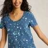 NADIA SHORT SLEEVE TEE in BLUE PRINT<White Stuff Online