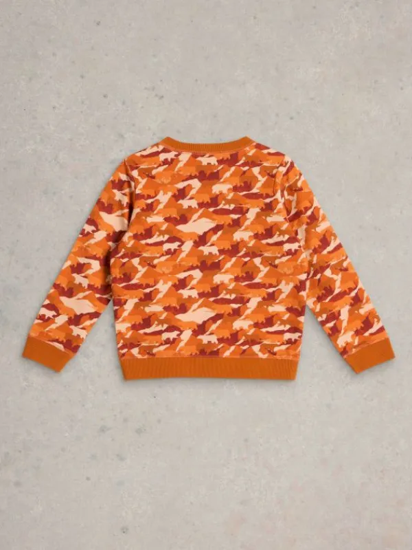 Ned Camo Sweat in ORANGE MULTI<White Stuff Outlet