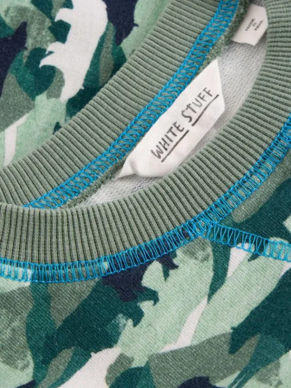 Ned Camo Sweat in TEAL MULTI<White Stuff Best