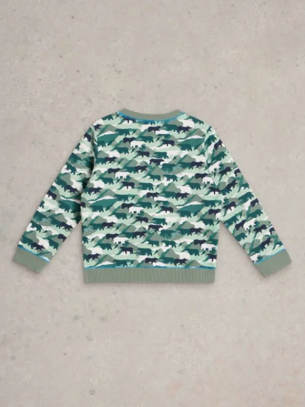 Ned Camo Sweat in TEAL MULTI<White Stuff Best