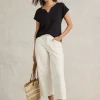 NELLY COTTON NOTCH NECK TEE in PURE BLACK<White Stuff Best