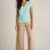 NELLY NEP NOTCH NECK TEE in BRIGHT BLUE<White Stuff Discount