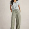 NELLY NOTCH EMBROIDERED TEE in BLUE PRINT<White Stuff Discount