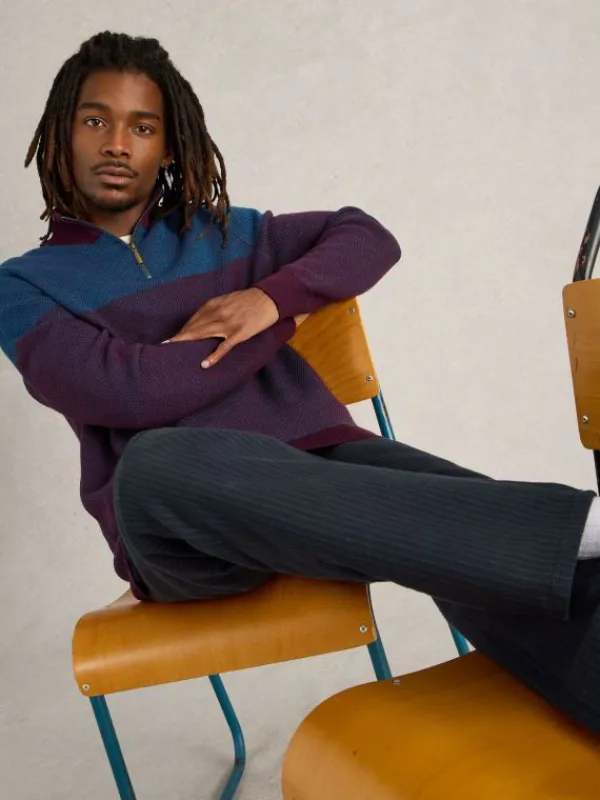 Newport Merino Wool Jacquard Funnel in PLUM MULTI<White Stuff Online