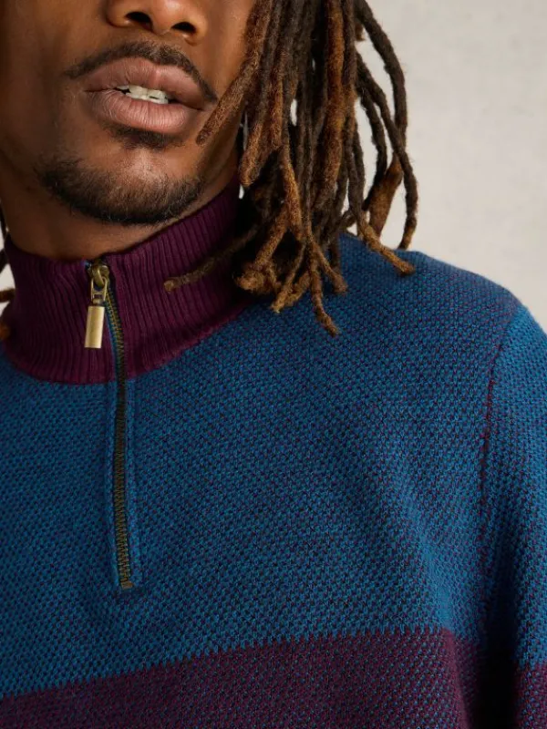 Newport Merino Wool Jacquard Funnel in PLUM MULTI<White Stuff Online