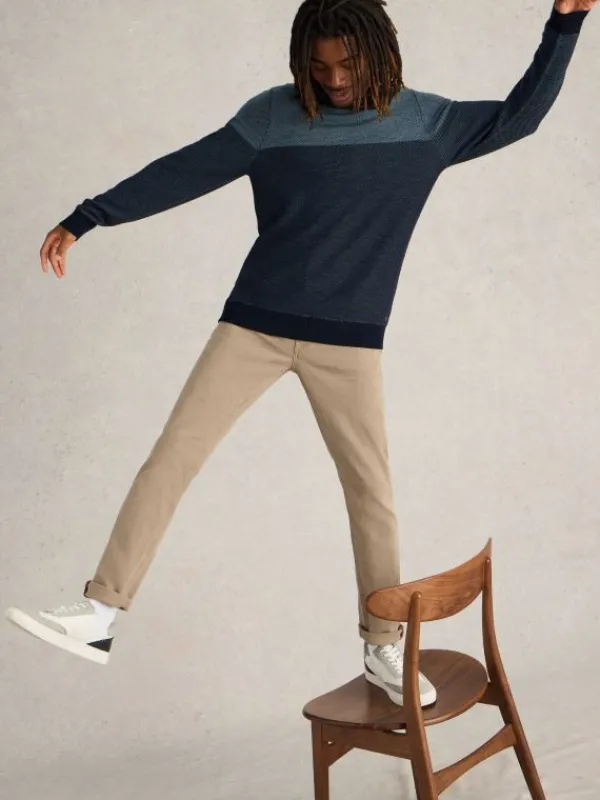 Newport Wool Merino Jacquard Crew in BLUE MULTI<White Stuff Outlet