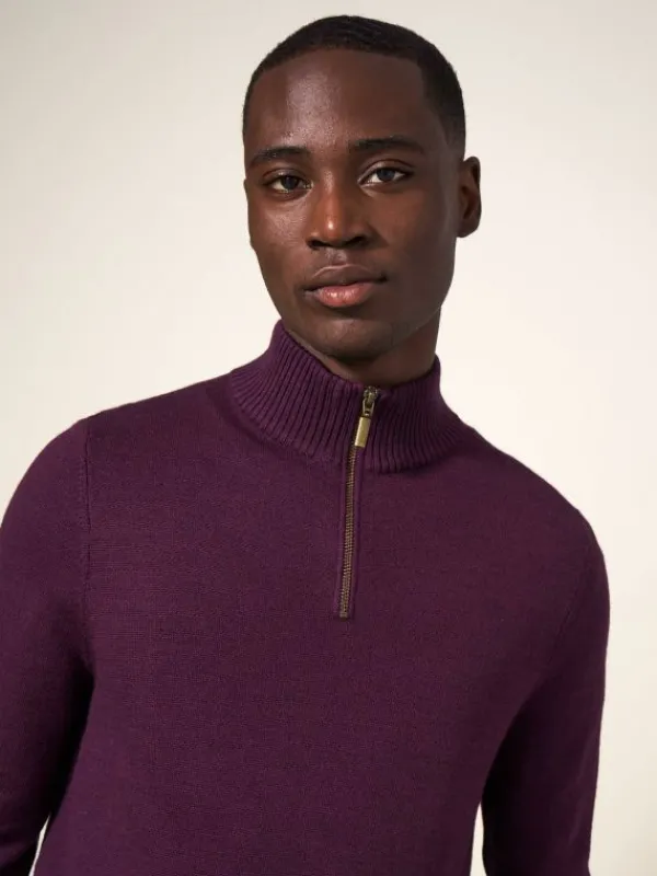 Newport Wool Merino Jumper in MID PLUM<White Stuff Online