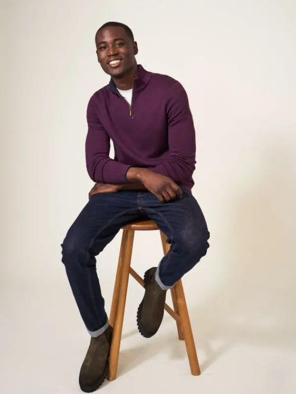 Newport Wool Merino Jumper in MID PLUM<White Stuff Online