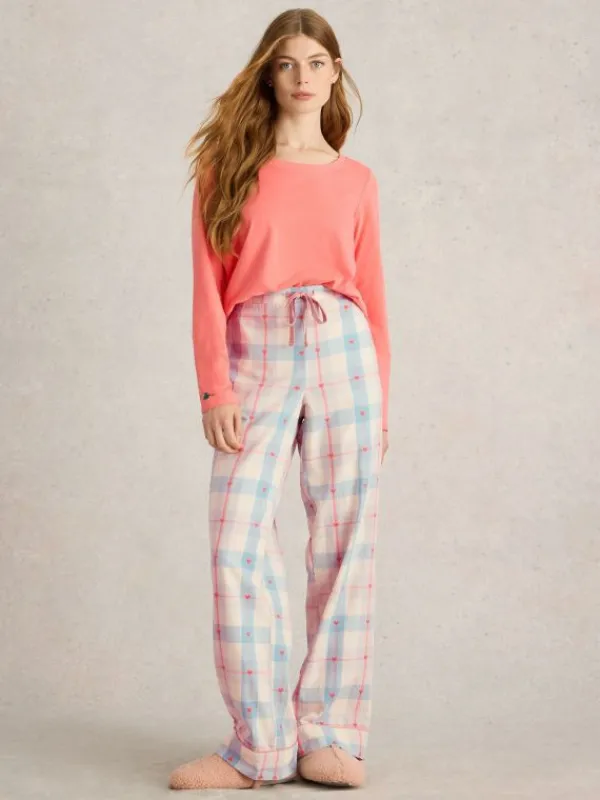 Nina Organic Check PJ Bottom in GREY MULTI<White Stuff New