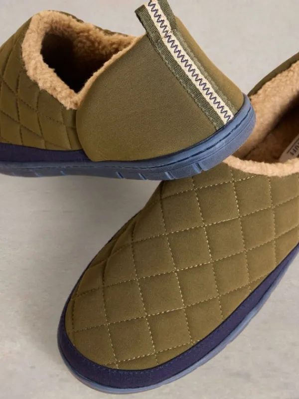 Nylon Puffer Slipper in KHAKI GREEN<White Stuff Best
