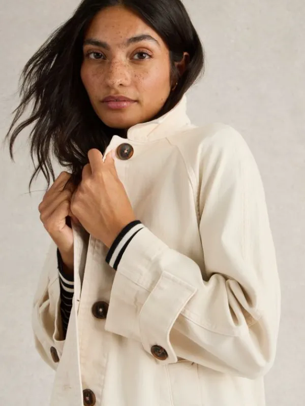 Oakleigh Denim Collared Coat in LIGHT NATURAL<White Stuff New