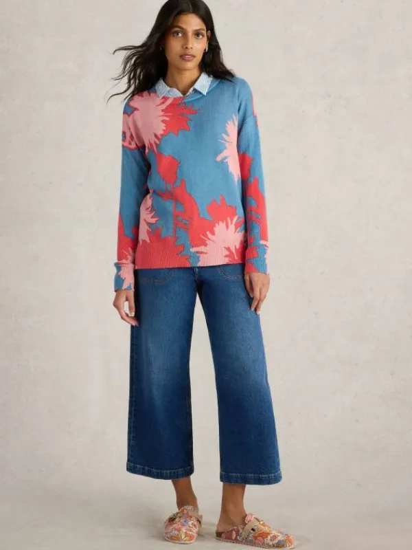 OLIVE FLORAL JUMPER in BLUE PRINT<White Stuff Hot