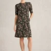 Olivia Mid Sleeve Jersey Dress in BLACK PRINT<White Stuff Sale