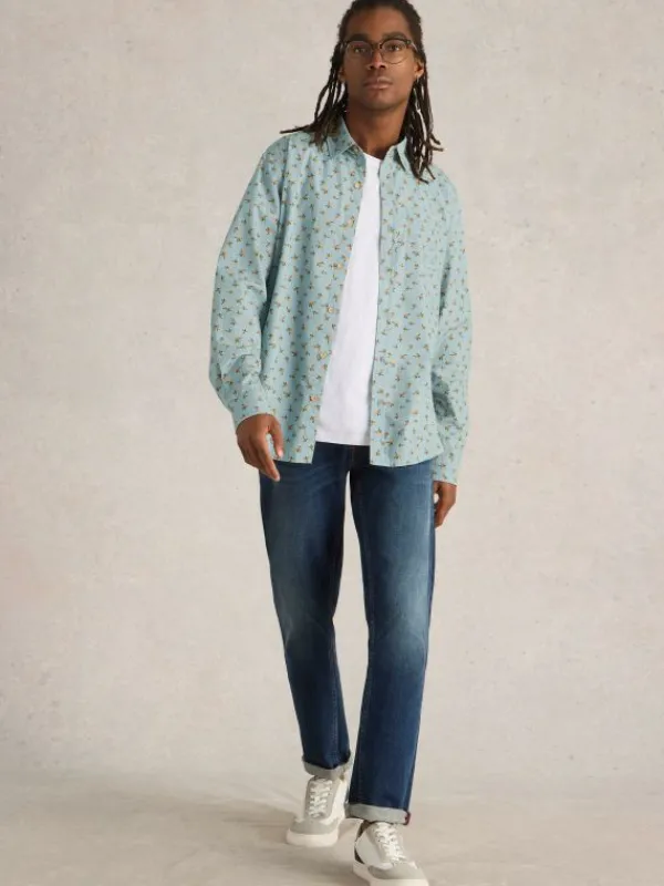 Origami Printed Shirt in BLUE PRINT<White Stuff Outlet