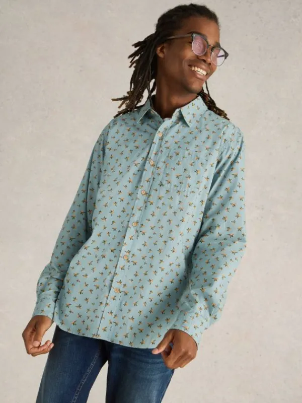 Origami Printed Shirt in BLUE PRINT<White Stuff Outlet