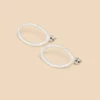 Oval Hammered Earrings in SILVER TONE METALLIC<White Stuff Best