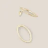 Oval Hammered Earrings in GOLD TONE METALLIC<White Stuff New