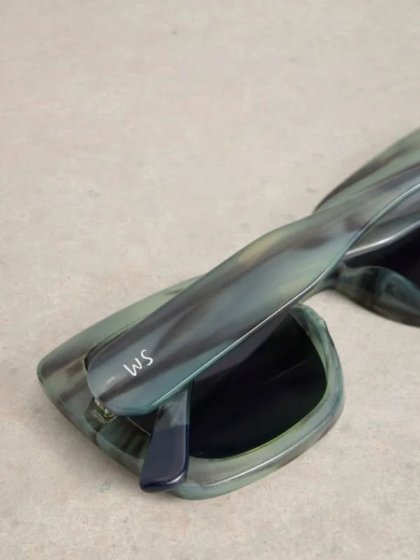 Oversized Square Sunglasses in BLUE MULTI<White Stuff Best
