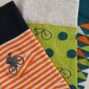 3 Pack Bicycle Geo Socks in ORANGE MULTI<White Stuff New