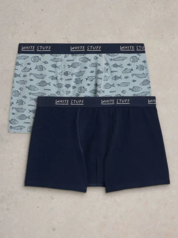 2pack Boxers  Plain  Print in NAVY MULTI<White Stuff Fashion