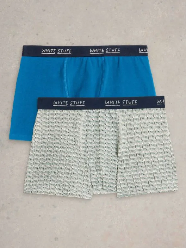2pack Boxers  Plain  Print in BLUE PRINT<White Stuff Best