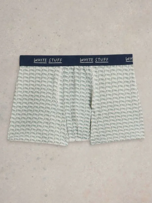2pack Boxers  Plain  Print in BLUE PRINT<White Stuff Best