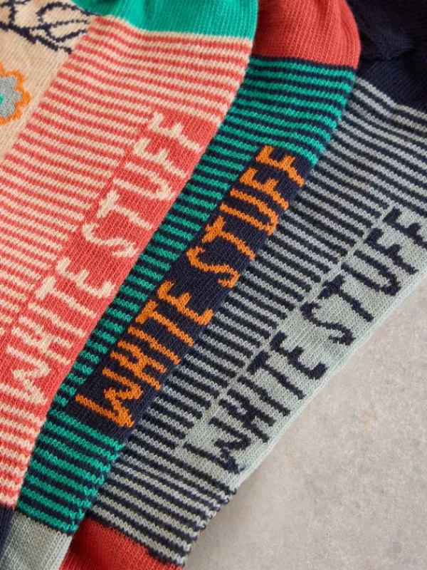 3 Pack Floral Ankle Sock in BLUE MULTI<White Stuff Clearance