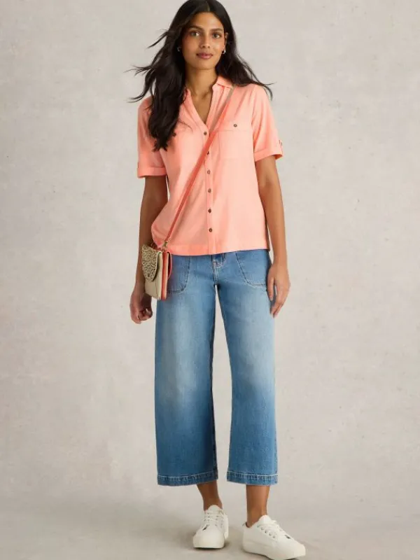PAIGE POCKET SHIRT in LIGHT PINK<White Stuff Best