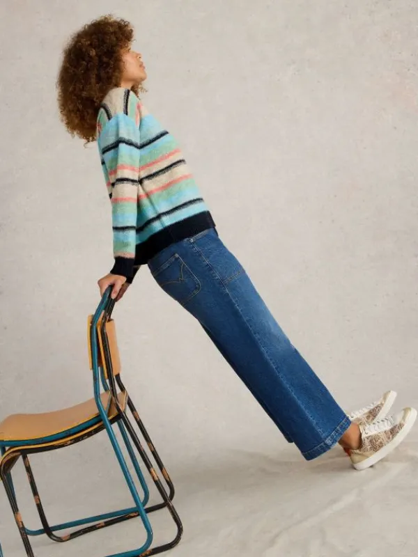 PALERMO STRIPE JUMPER in BLUE MULTI<White Stuff Outlet
