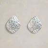 Palm Textured Earring in SILVER TONE METALLIC<White Stuff Discount