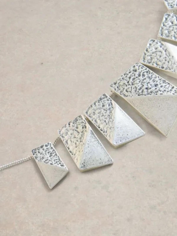 Palm Textured Necklace in SILVER TONE METALLIC<White Stuff New