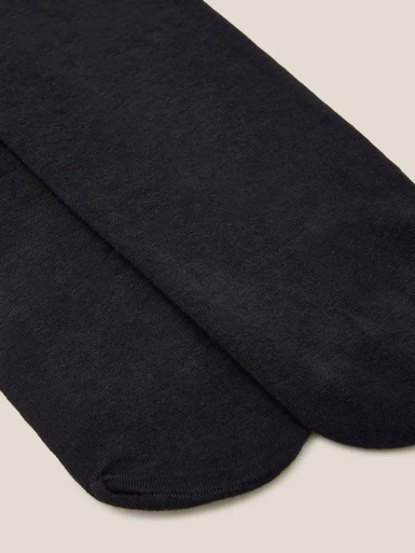 Patty Plain Versatile Cotton Tights in PURE BLACK<White Stuff Sale