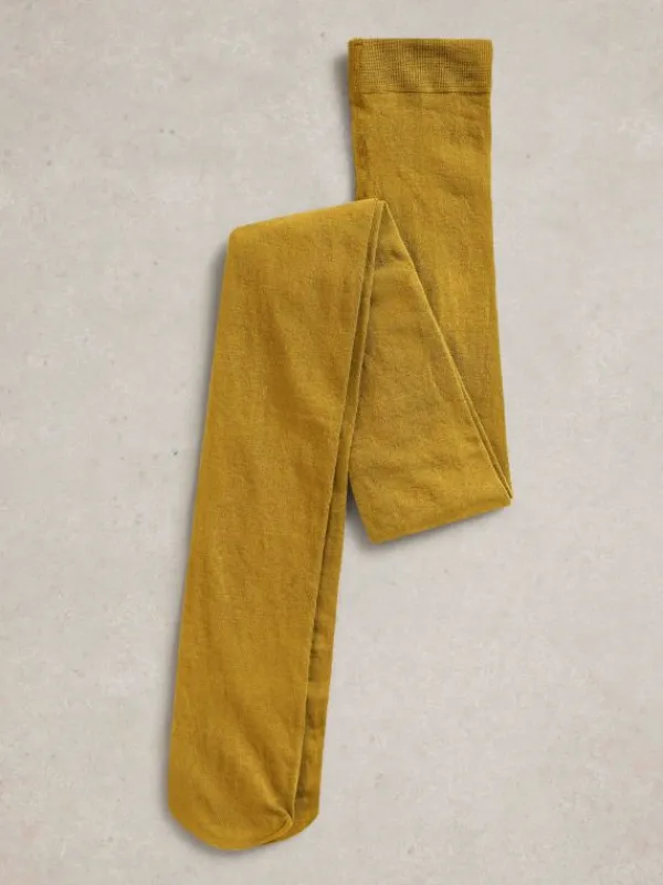 Patty Plain Versatile Cotton Tights in MID CHARTREUSE<White Stuff Fashion
