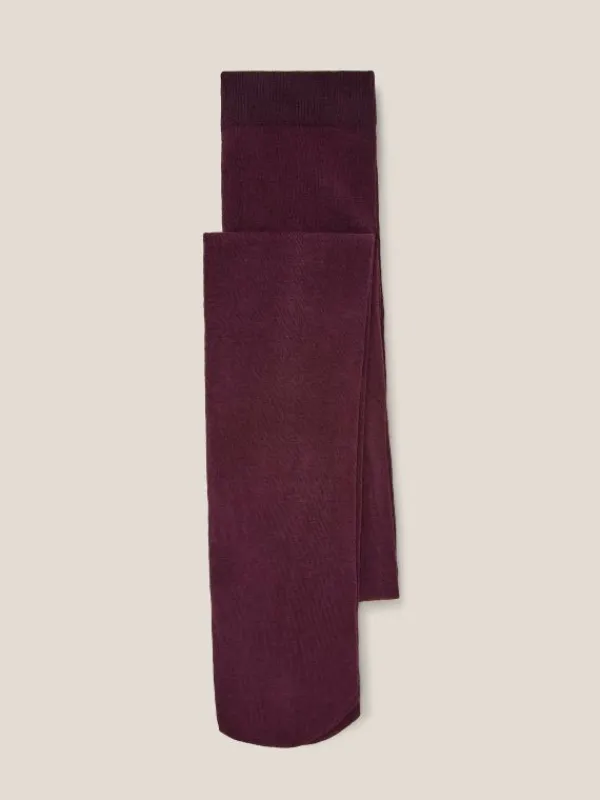 Patty Plain Versatile Cotton Tights in DK PLUM<White Stuff Discount