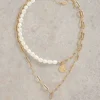 Pearl Multi Layer Necklace in GOLD TONE METALLIC<White Stuff Sale
