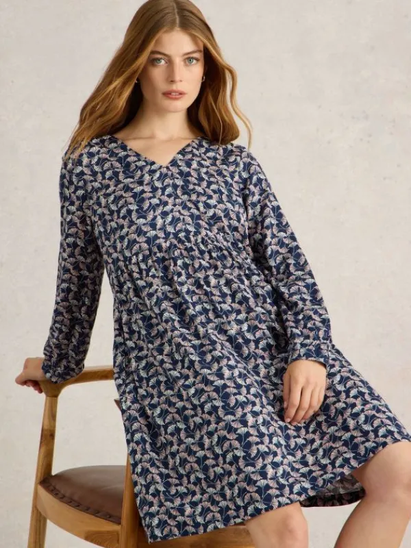 Penelope Eco Vero Dress in NAVY PRINT<White Stuff Outlet