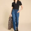Penny Pocket Jersey Shirt in PURE BLACK<White Stuff Hot
