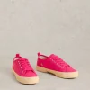 Pippa Canvas Lace Up Trainers in BRIGHT PINK<White Stuff Discount