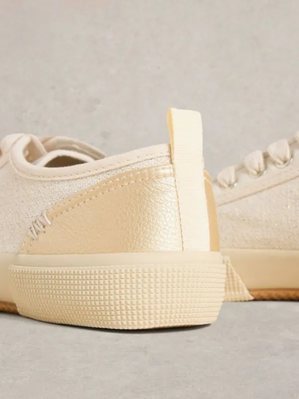Pippa Canvas Lace Up Trainers in LIGHT NATURAL<White Stuff Fashion