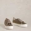 Pippa Flatform Trainer in PEWTER METALLIC<White Stuff Outlet