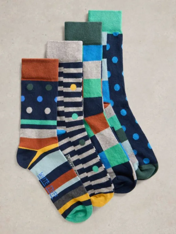 4PK Ankle Hotch Potch Socks in GREY MULTI<White Stuff Online