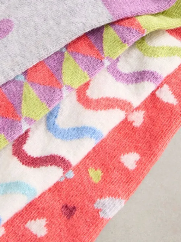 4PK Hotch Potch Ankle Socks in PINK MULTI<White Stuff Online
