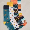 4PK Mans Best Friend Socks in GREEN MULTI<White Stuff Sale