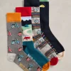 4PK Road Trip Ankle Sock in NAVY MULTI<White Stuff Clearance